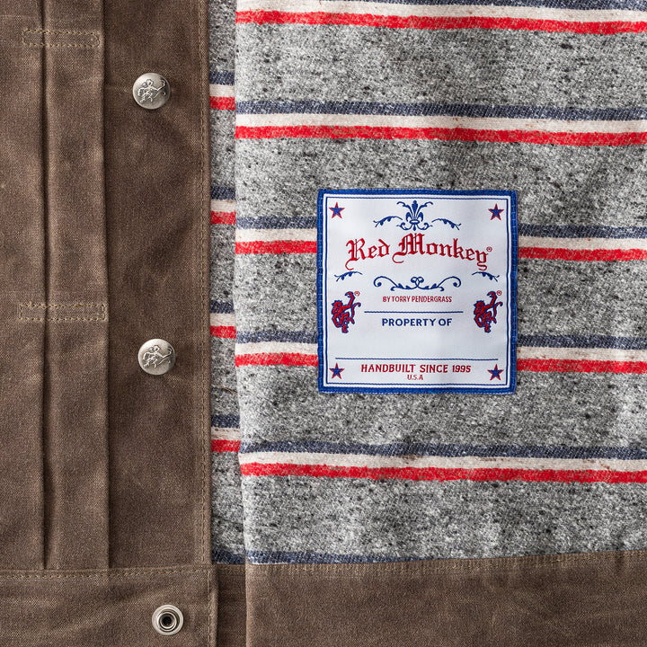 CHAQUETA ANTIGUA N.º 95 - EDICIÓN LIMITADA - FORRO DE RAYAS - ROBLE