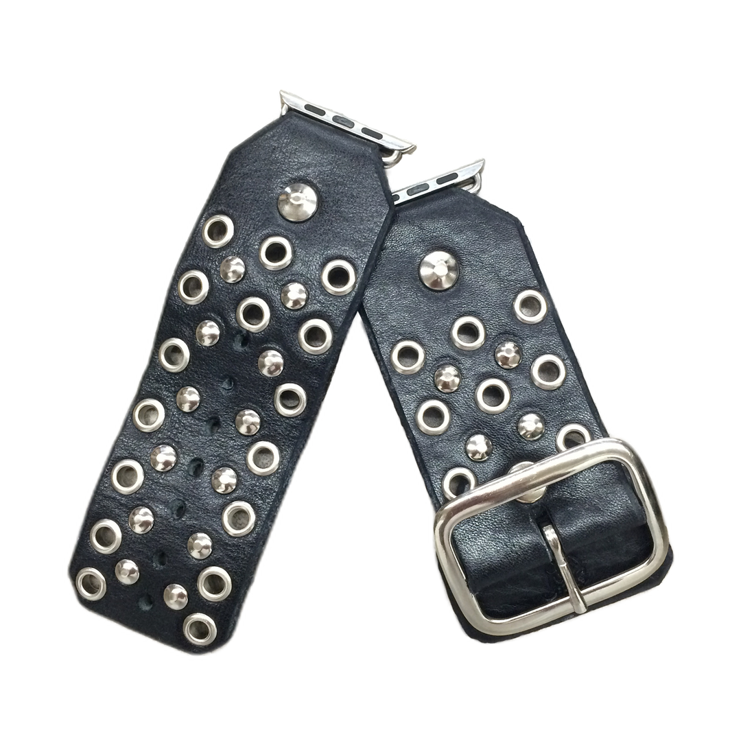 Custom Red Monkey Cuff Style Apple Watch band-Apple Rocker (Black)