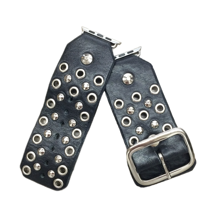 Custom Red Monkey Cuff Style Apple Watch band-Apple Rocker (Black)