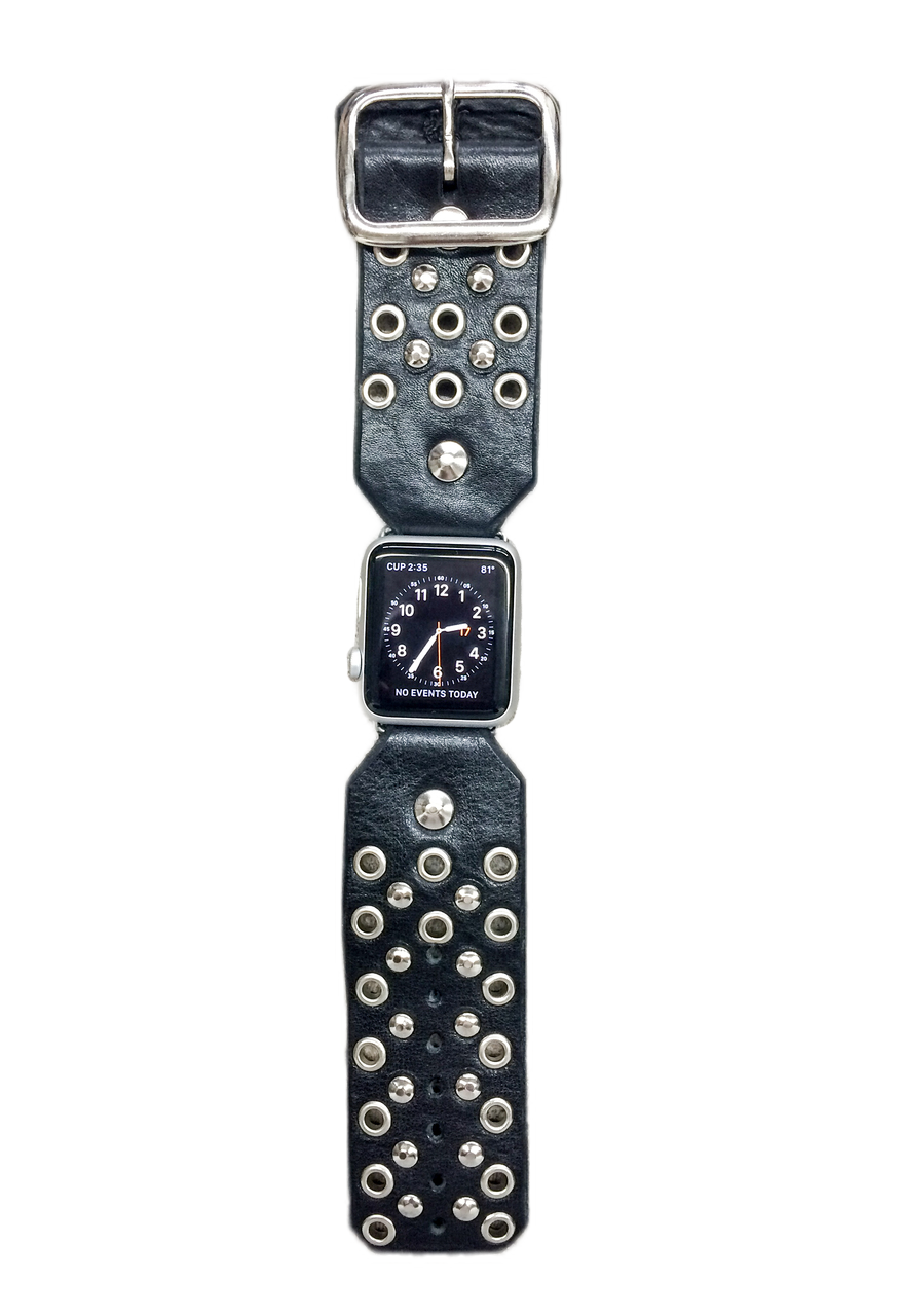 Custom Red Monkey Cuff Style Apple Watch band-Apple Rocker (Black)