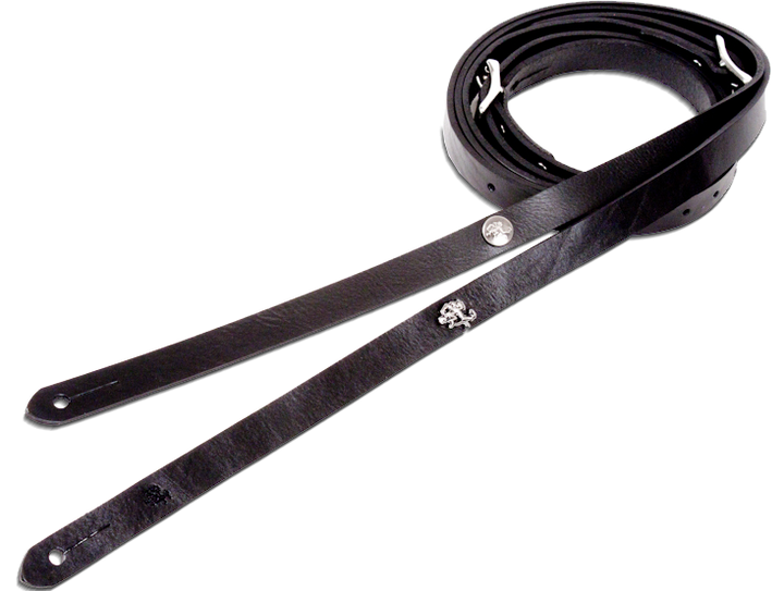 Skinny leather guitar strap worn by Slash and Joe Perry.  