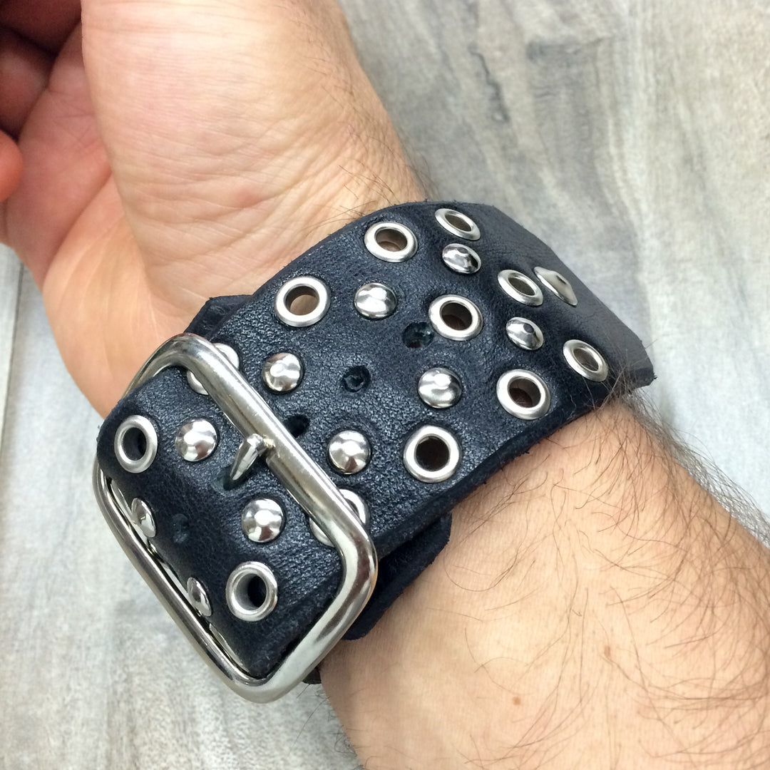 Custom Red Monkey Cuff Style Apple Watch band-Apple Rocker (Black)