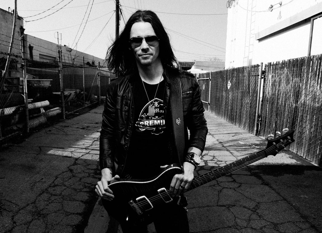 Myles Kennedy with his 2" Classic Red Monkey Guitar Strap
