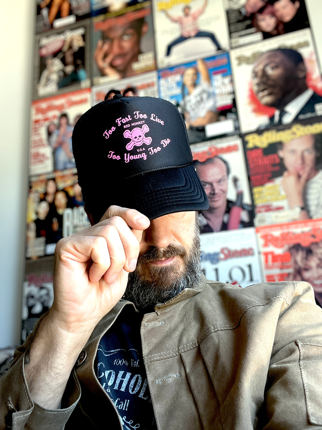 TOO FAST TRUCKER HAT - BLACK/PINK