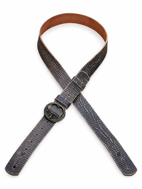 Southern Man leather guitar strap adjustment holes and tail