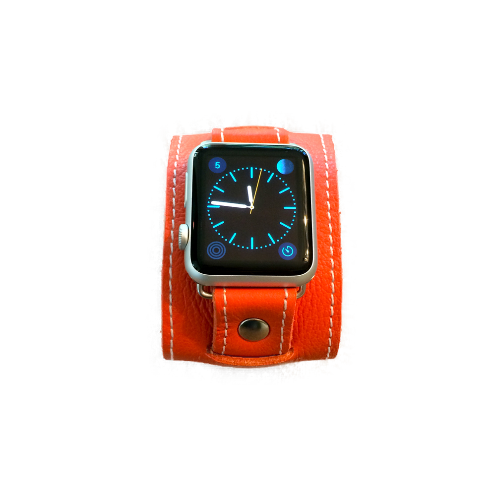 Orange Apple Watch Strap | Orange Leather Watchband – Red Monkey