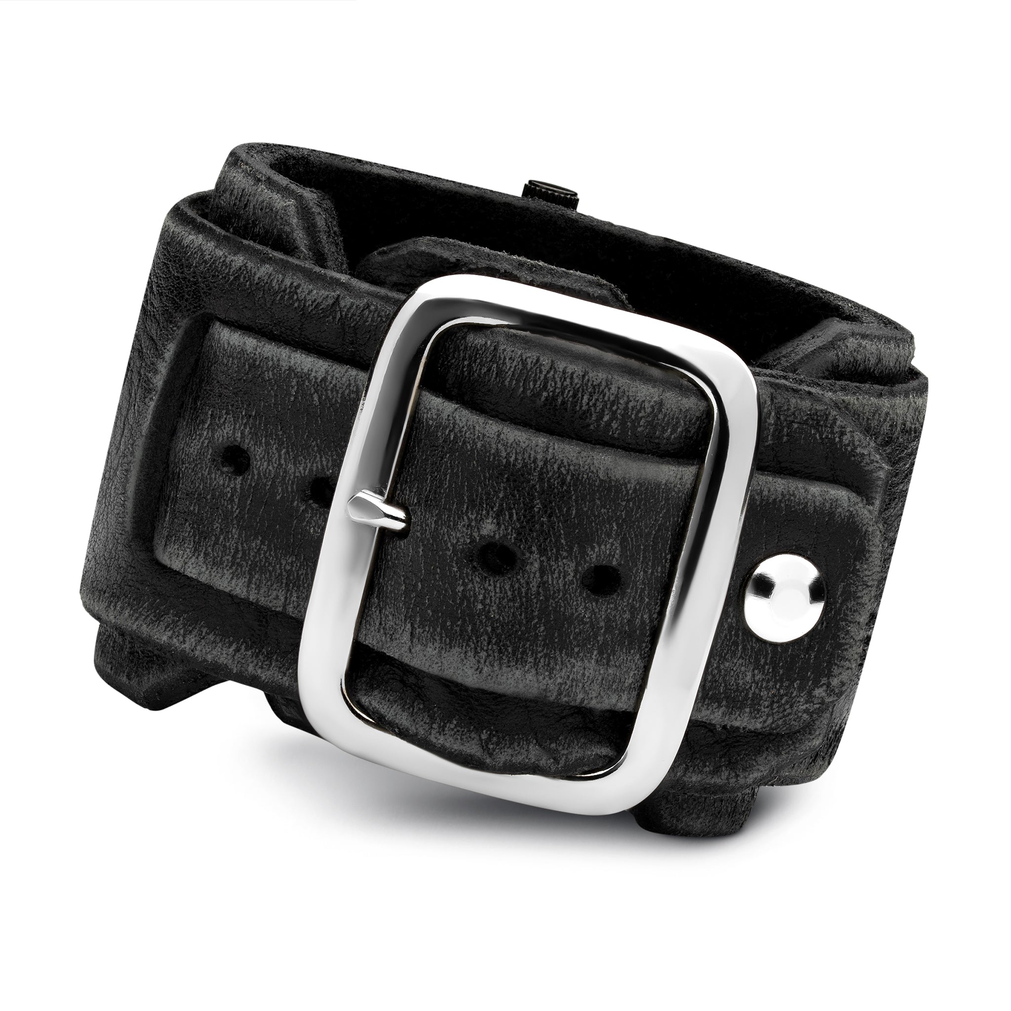 ターキー Black Leather Cuff Watch | Edgy Watch | Red Monkey – Red