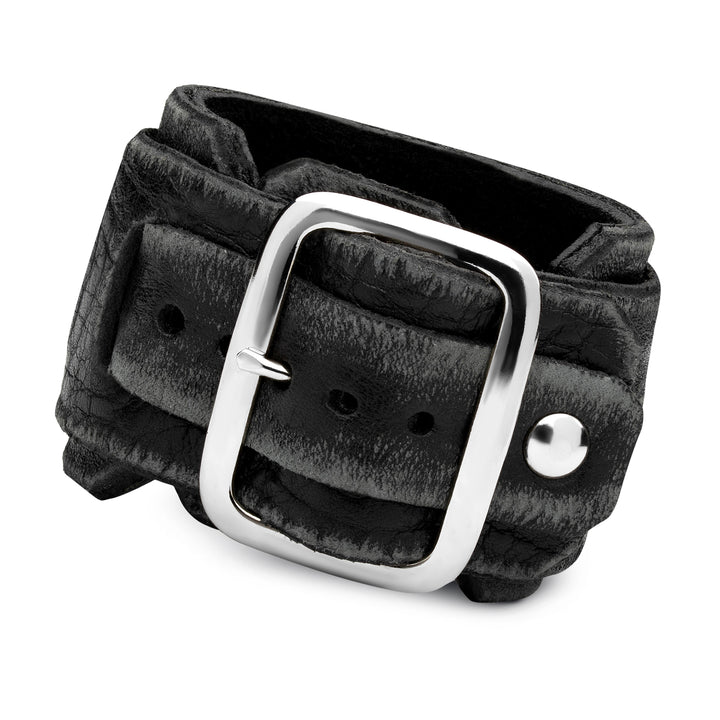 Red Monkey wide leather cuff watchband