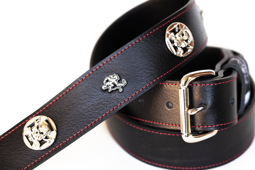 Skull guitar strap with Iron Cross