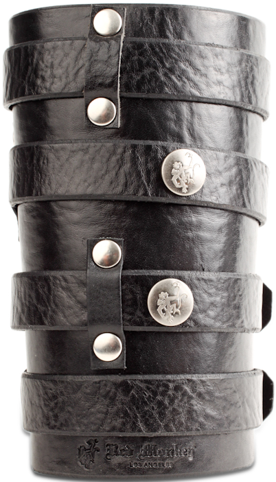 Leather cuff with four straps as worn by Zakk Wylde of BLS.
