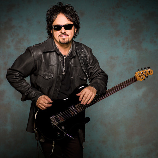 Steve Lukather with his Red Monkey guitar strap
