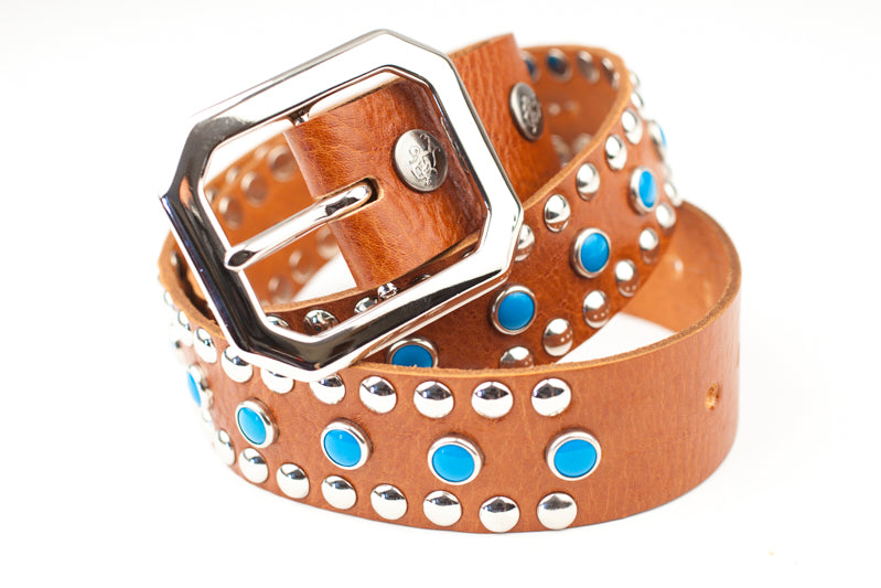 Circus Western Leather Belt in full-grain Tobacco Red Monkey signature leather
