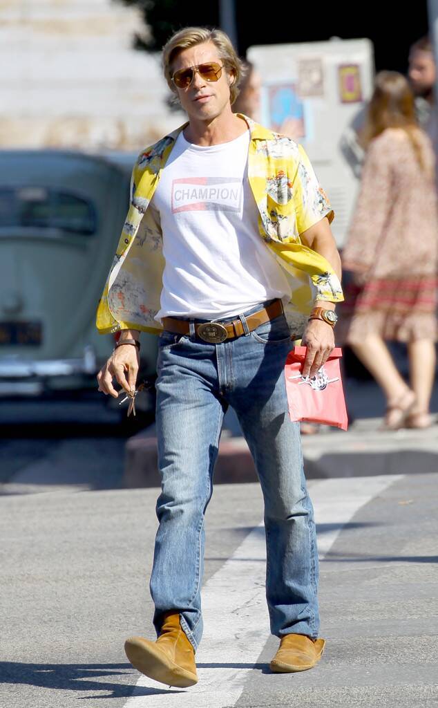 Brad Pitt on the set of Once Upon A Time In Hollywood