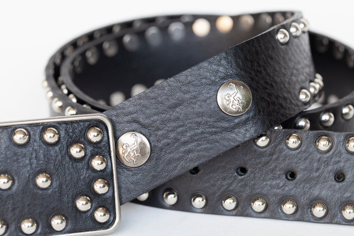 Motley Crue Too Fast For You Belt with hand-built signature buckle and leather detail