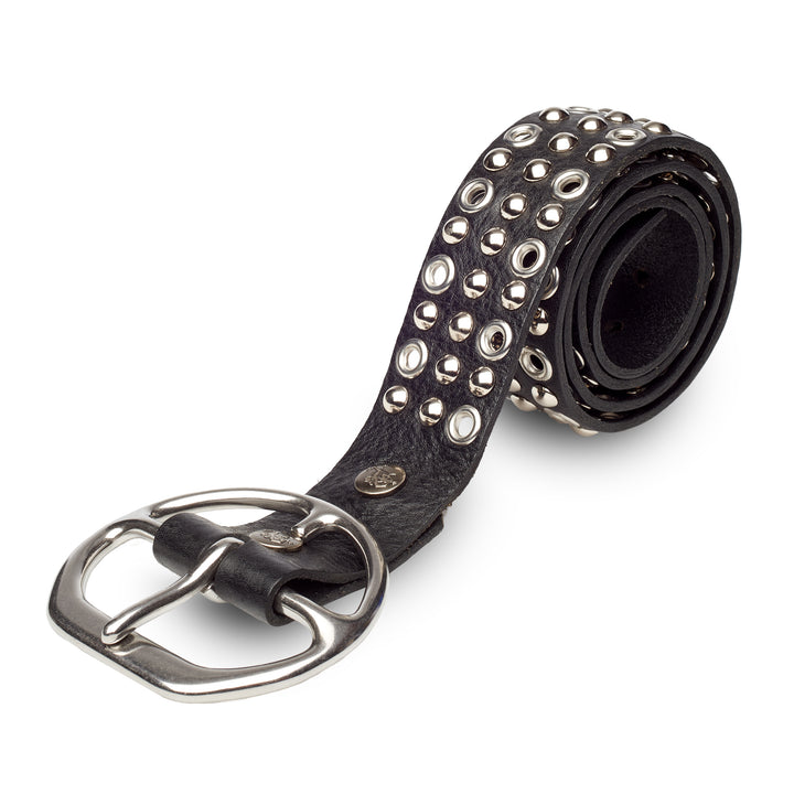 Vintage Soul western leather belt with rivet and eyelet hardware accents